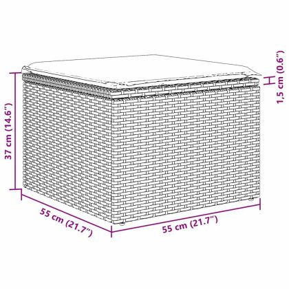 Градински Софа Комплект 8 pcs Черно Полиратан