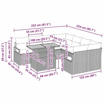 Комплект за хранене в градината 9 pcs Бежово и сиво