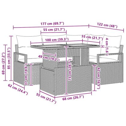 Комплект за хранене в градината 5 pcs Бежово и сиво