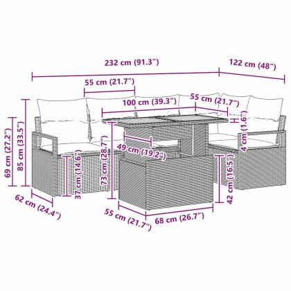 Комплект за хранене в градината 6 pcs Бежов и кремав