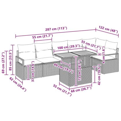 Комплект за хранене в градината 7 pcs Черен и кафяв