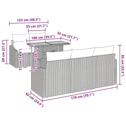 Комплект за хранене в градината Бежово и сиво 100 x 55 x 73 см