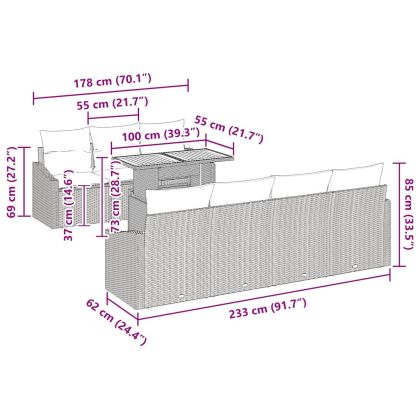 Комплект за хранене в градината Сив и кафяв 100 x 55 x 73 см