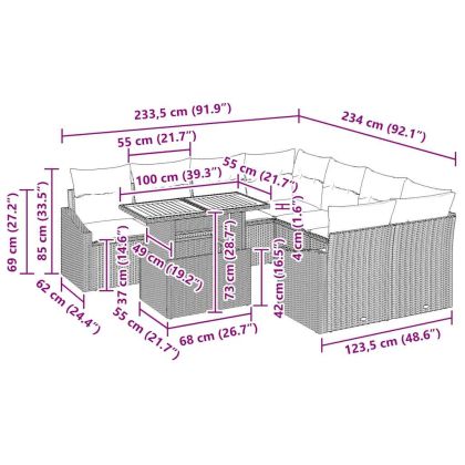 Комплект за хранене в градината Бежов и кремав 100 x 55 x 73 см