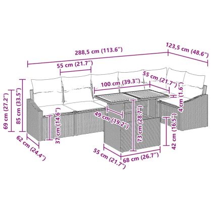 Комплект за хранене в градината 7 pcs Черен и кафяв