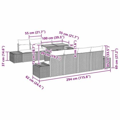 Комплект за хранене в градината 9 pcs Бежово и сиво