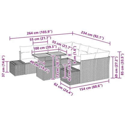 Комплект за хранене в градината 9 pcs Черен и кафяв