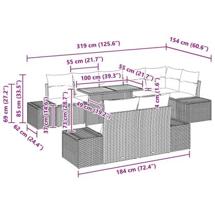 Комплект за хранене в градината 9 pcs Черен и кафяв