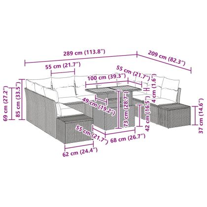Комплект за хранене в градината 10 pcs Сив и кафяв