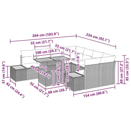 Комплект за хранене в градината 9 pcs Бежов и кремав