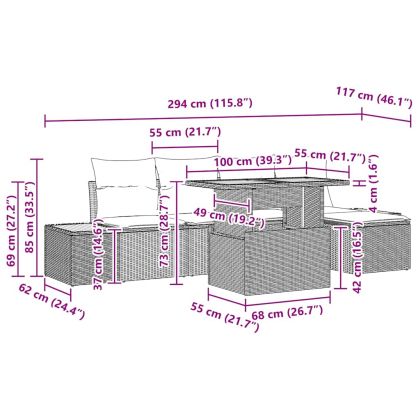 Комплект за хранене в градината 6 pcs Черен и бежов