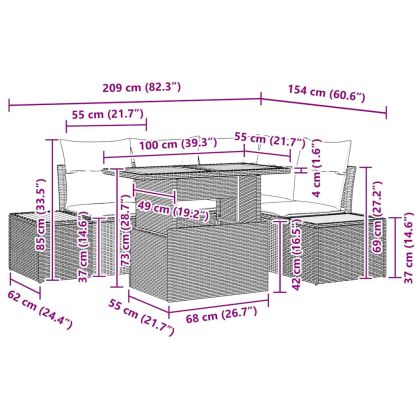 Комплект за хранене в градината 5 pcs Черен и бежов