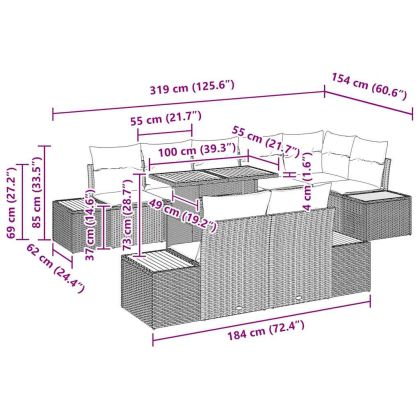 Комплект за хранене в градината 9 pcs Бежово и сиво