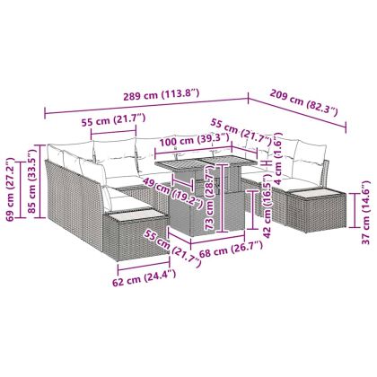 Комплект за хранене в градината 10 pcs Черен и бежов