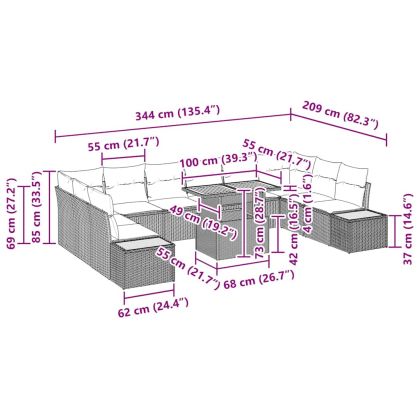Комплект за хранене в градината 11 pcs Сив и кафяв