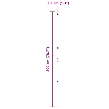 Стълб за ограда. Друг 52 pcs Зелен 3,2 x 3,2 x 200 см Стомана
