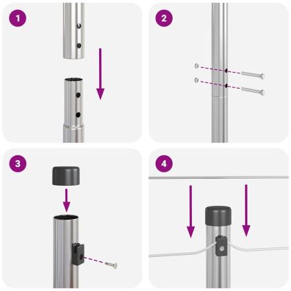 Стълб за ограда. Друг 26 pcs Сив 3,2 x 3,2 x 150 см Стомана