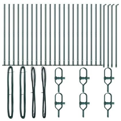 Стълб за ограда. Друг 26 pcs Сив 3,2 x 3,2 x 90 см Стомана