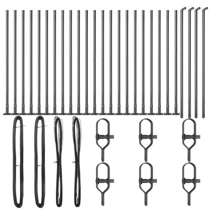 Стълб за ограда. Друг 26 pcs Сив 3,2 x 3,2 x 50 см Стомана