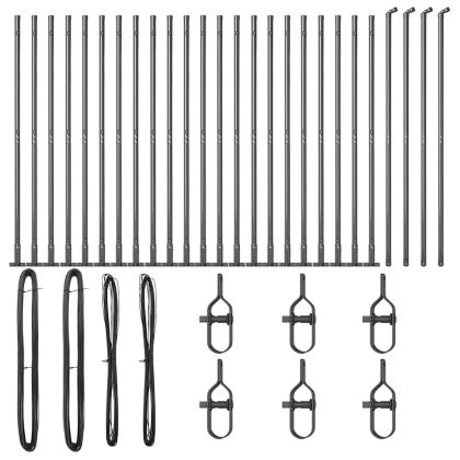 Стълб за ограда. Друг 26 pcs Сив 3,2 x 3,2 x 78,5 см Стомана