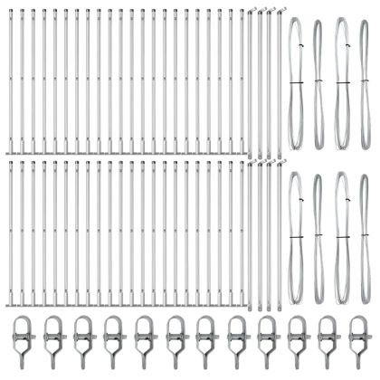 Стълб за ограда. Друг 52 pcs Сив 3,2 x 3,2 x 70 см Стомана