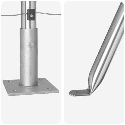 Стълб за ограда. Друг 52 pcs Сив 3,2 x 3,2 x 70 см Стомана