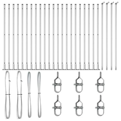 Стълб за ограда. Друг 26 pcs Сив 3,2 x 3,2 x 78,5 см Стомана