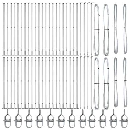 Стълб за ограда. Друг 52 pcs Сив 3,2 x 3,2 x 83,5 см Стомана