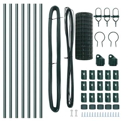 Оградa с колчета Зелен 0.4 x 10 м Стомана