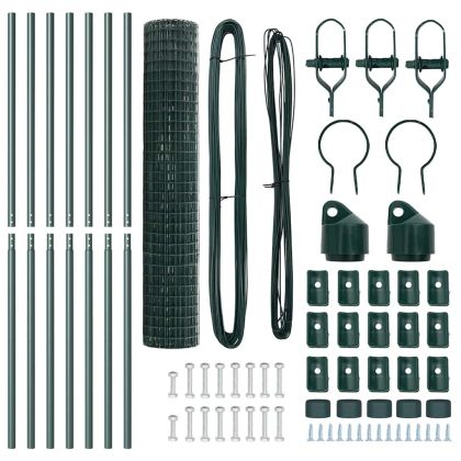 Оградa с колчета Зелен 1.5 x 10 m Стомана