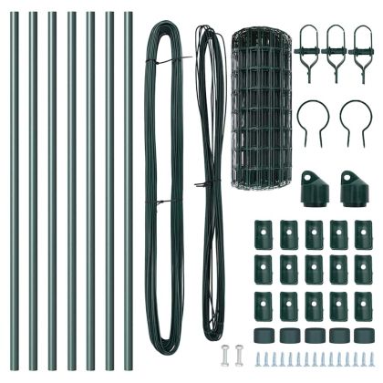 Оградa с колчета Зелен 0.6 x 10 м Стомана