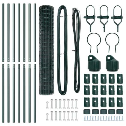 Оградa с колчета Зелен 1.6 x 10 m Стомана
