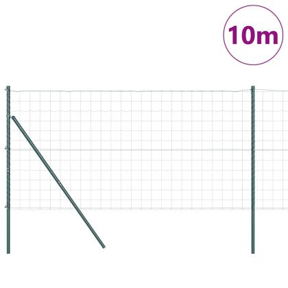 Ограда с пост Зелен 1,4 x 10 m Стомана и PVC