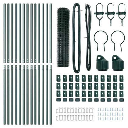 Оградa с колчета Зелен 1 x 25 m Стомана