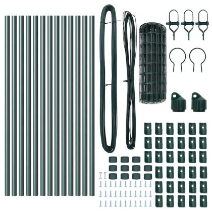 Оградa с колчета Зелен 0.8 x 25 m Стомана