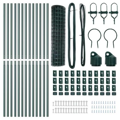 Оградa с колчета Зелен 1 x 25 m Стомана