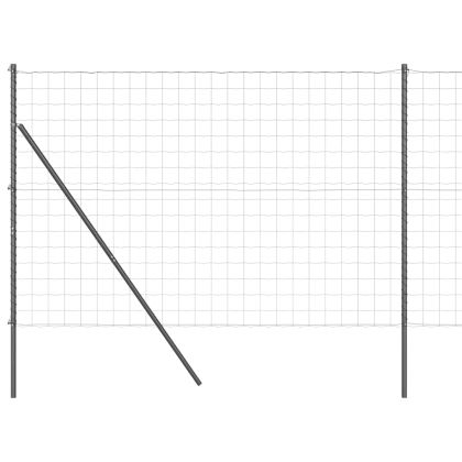 Оградa с колчета Сив 1.6 x 10 m Стомана