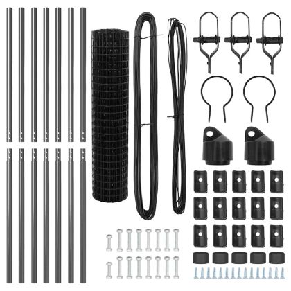 Оградa с колчета Сив 1.2 x 25 m Стомана