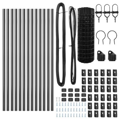 Оградa с колчета Сив 0.6 x 25 м Стомана