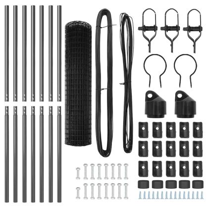 Оградa с колчета Сив 1.4 x 10 m Стомана