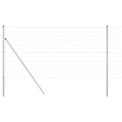 Оградa с колчета Сребрист 1 x 10 m Стомана