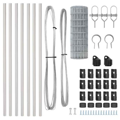 Оградa с колчета Сребрист 0.4 x 25 м Стомана