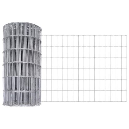 Ограда с пост Сребрист 0,6 x 25 м Стомана и PVC