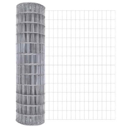 Ограда с пост Сребрист 1 x 25 m Стомана и PVC