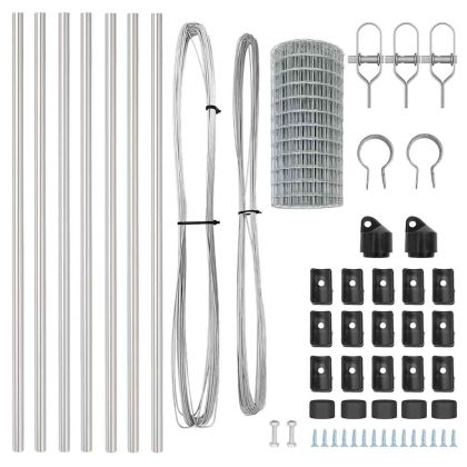 Оградa с колчета Сребрист 0.4 x 25 м Стомана