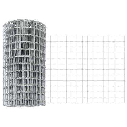 Ограда с пост Сребрист 0,4 x 50 м Стомана и PVC