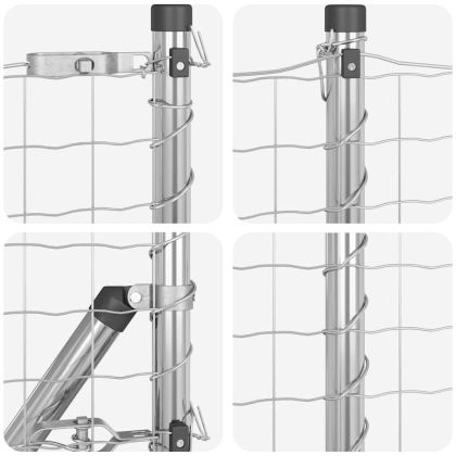 Ограда с пост Сребрист 0,4 x 50 м Стомана и PVC