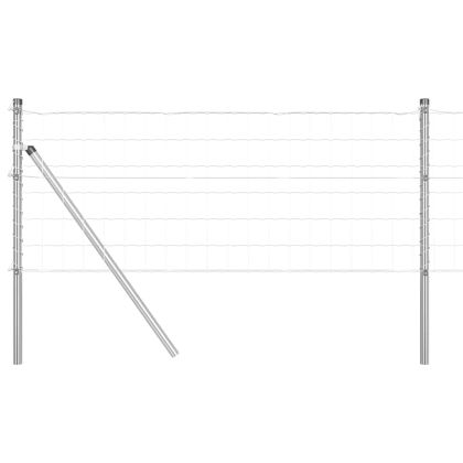 Ограда с пост Сребрист 0,4 x 50 м Стомана и PVC