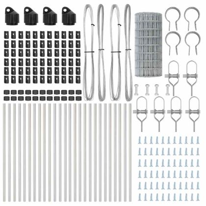 Ограда с пост Сребрист 0,6 x 50 м Стомана и PVC