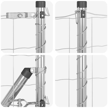 Ограда с пост Сребрист 0,6 x 50 м Стомана и PVC
